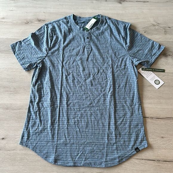 Thread 4 Thought Topview Stripe Triblend SS Henley Blue L NWT Stitch Fix - Picture 6 of 8